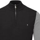 Oscar Jacobson Waldorf Pin 1/2 Zip Pullover - Black/Light Grey