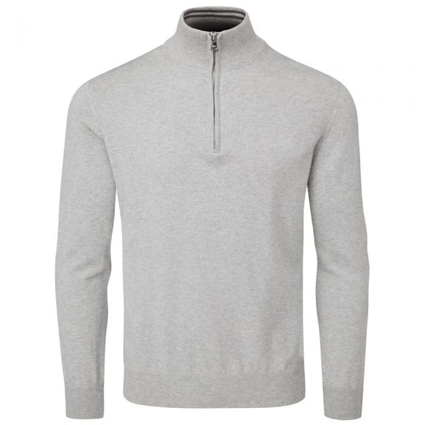Oscar Jacobson Waldorf 1 2 Zip Pullover Light Grey