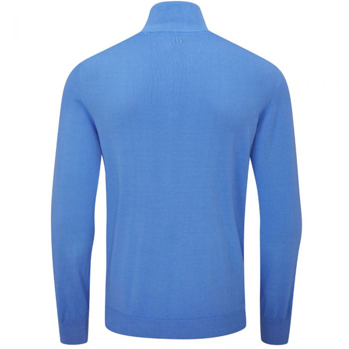 Oscar Jacobson Waldorf 1/2 Zip Pullover - Mid Blue