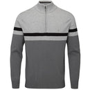 Oscar Jacobson Windsor Pin Knit 1/2 Zip Sweater - Pewter/Light Grey