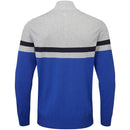 Oscar Jacobson Windsor Pin Knit 1/2 Zip Sweater - Royal Blue/Light Grey