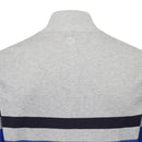 Oscar Jacobson Windsor Pin Knit 1/2 Zip Sweater - Royal Blue/Light Grey