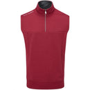 Oscar Jacobson Hawkes 1/4 Zip Sleeveless Pullover - Dark Red