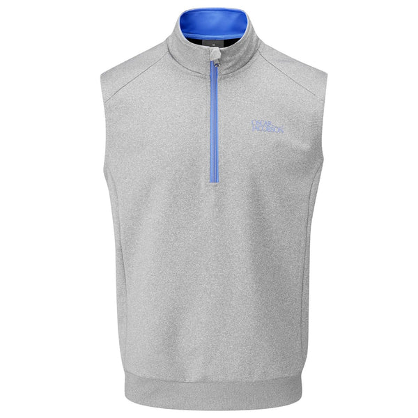 Oscar Jacobson Trent Tour 1/2 Zip Golf Vest - Light Grey