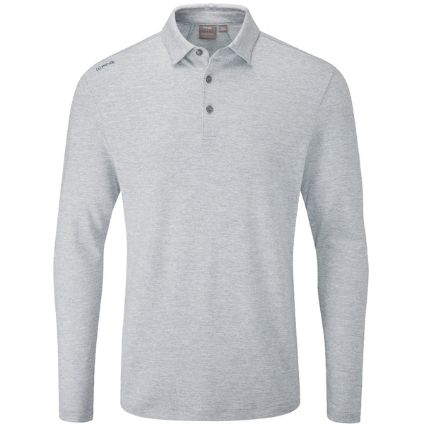 Ping Angus Long Sleeved Polo Shirt - Scuba Blue Multi