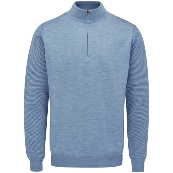 Ping Croy 1/4 Zip Pullover - Stone Blue Marl