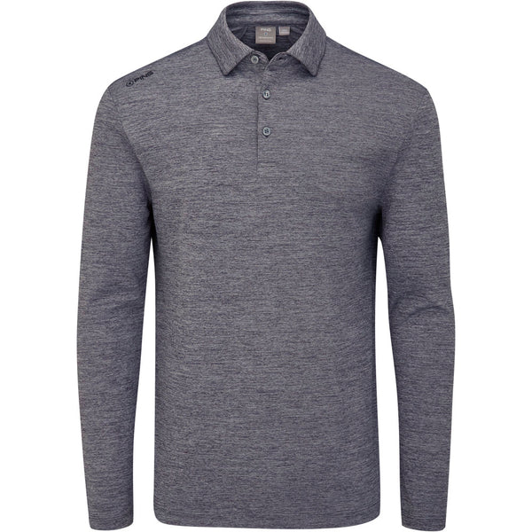 Ping Emmett Long Sleeve Polo Shirt - Charcoal Marl