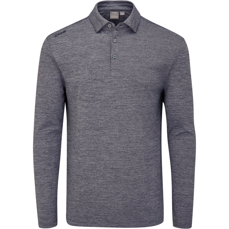 Ping Emmett Long Sleeve Polo Shirt - Charcoal Marl