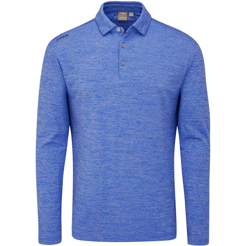 Ping Emmett Long Sleeve Polo Shirt - Classic Blue Marl