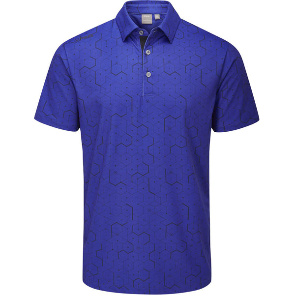 Ping Geo Polo Shirt - Blue Surf/Navy