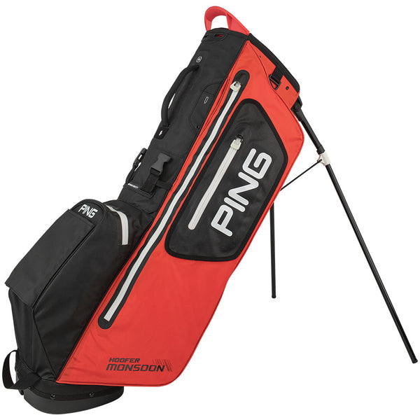 Ping Hoofer Monsoon Waterproof Stand Bag - Scarlet/Black/White