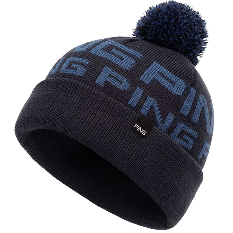 Ping Logo Bobble Beanie - Navy/Blue