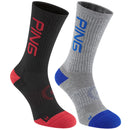 Ping Logo Socks (2 Pack) - Grey/Black