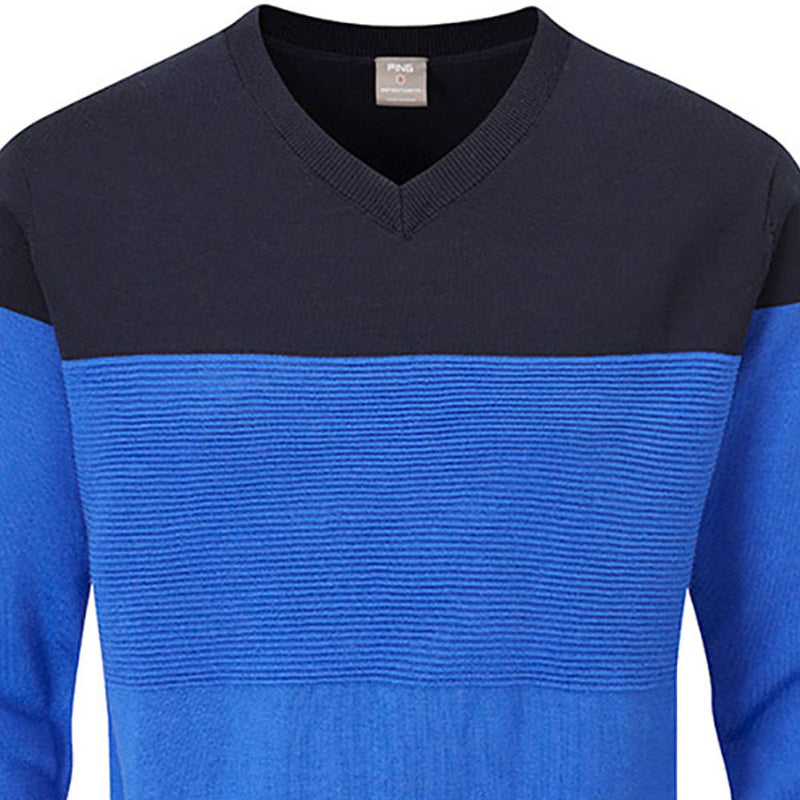 Ping Lucas V-Neck Sweater - Delph Blue/Navy
