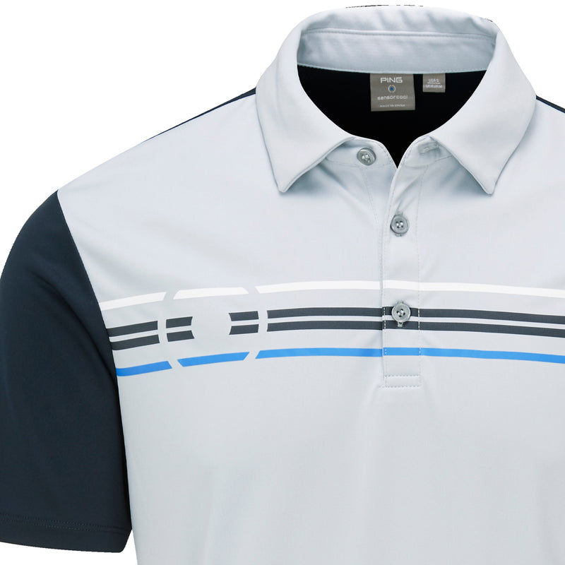 Ping Morten SensorCool Polo Shirt - Pearl Grey/Navy