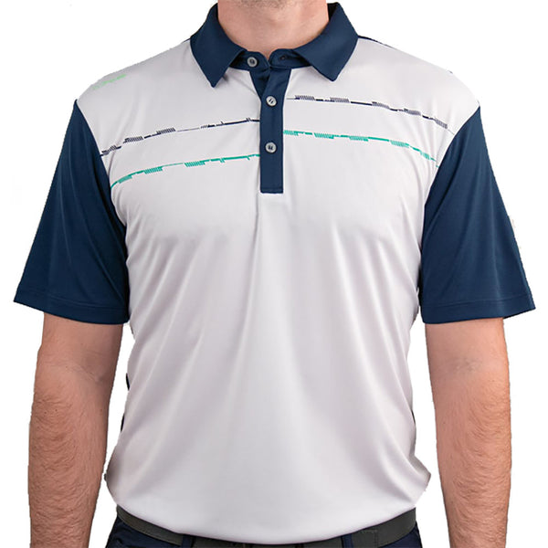 Ping Newton Polo Shirt - White/Oxford Blue