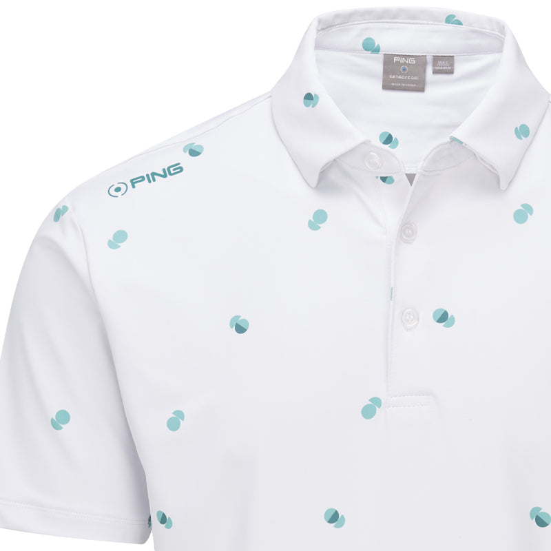 Ping Two Tone SensorCool Polo Shirt - White/Aquarius