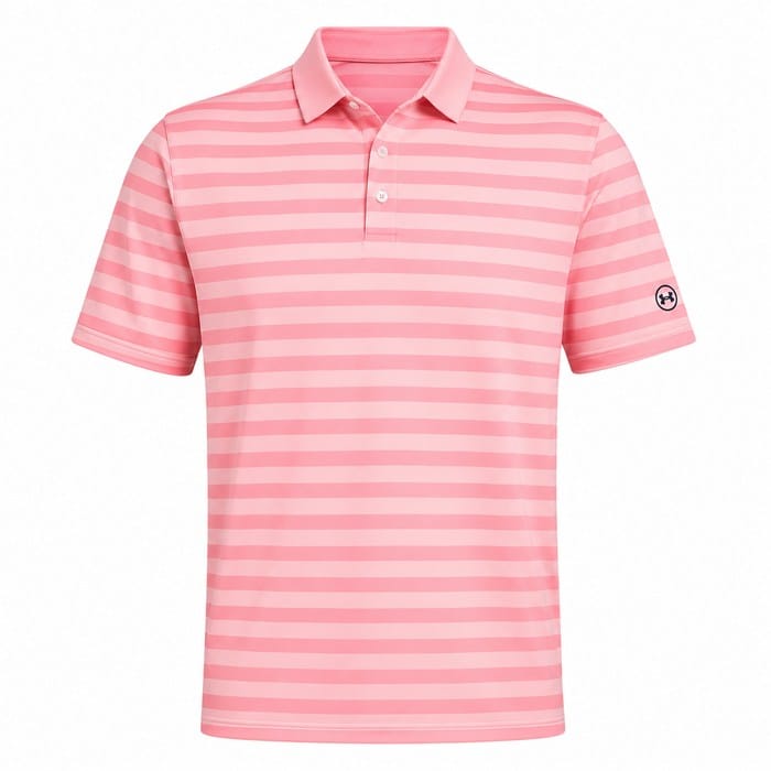 Under Armour ArmourDry Stripe Polo Shirt - Posh Pink/Midnight Navy