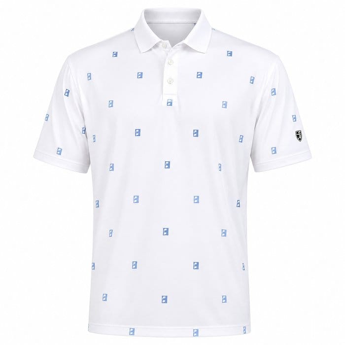 Nike Dri-Fit Par 5 Icon Stack Polo Shirt - White/Work Blue