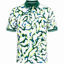 Under Armour ArmourDry Print Rib Polo Shirt - White/Campus Ivy/Campus Ivy