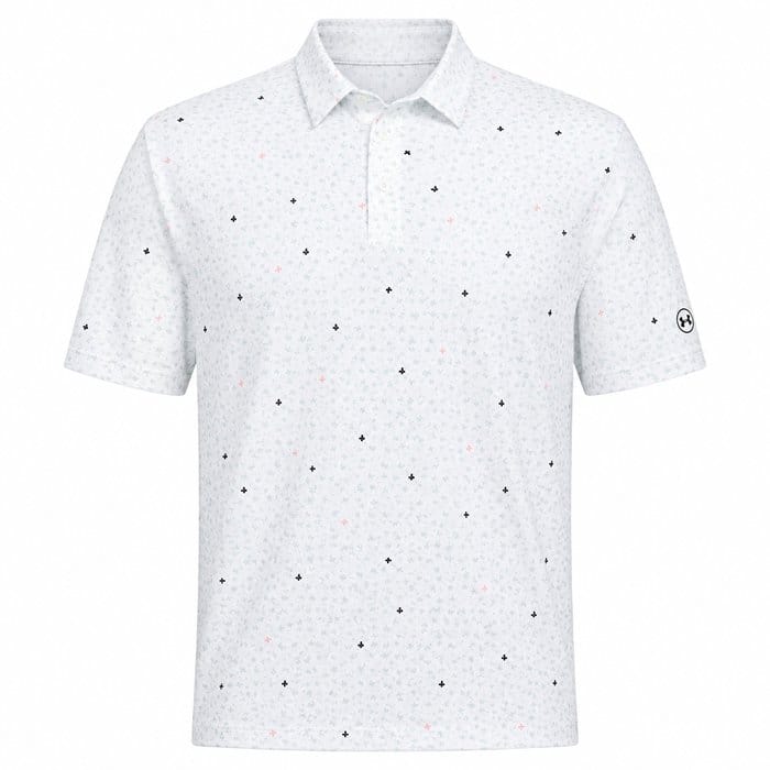 Under Armour ArmourDry Printed Polo Shirt - White/Enamel Blue/Midnight Navy