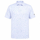 Nike Dri-Fit Par 5 Shoe Print Polo Shirt - White/Work Blue