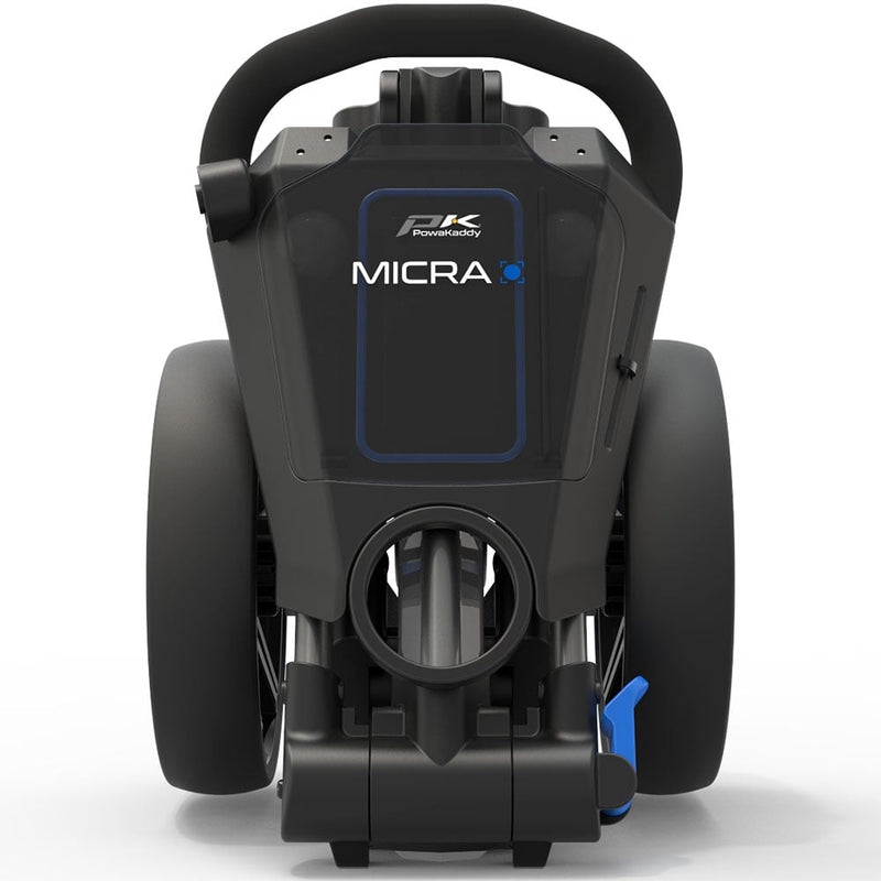 PowaKaddy Micra 3-Wheel Push Trolley - Gunmetal/Blue