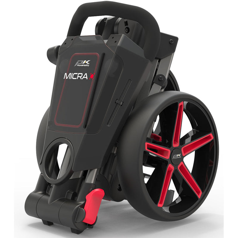 PowaKaddy Micra 3-Wheel Push Trolley - Gunmetal/Red