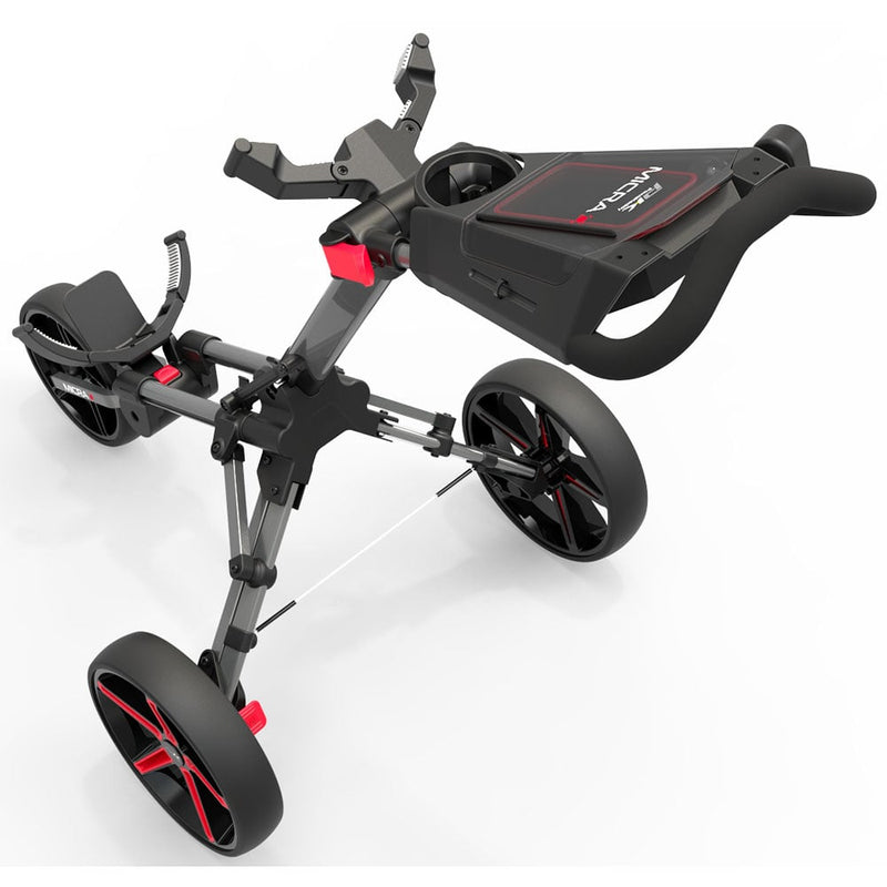 PowaKaddy Micra 3-Wheel Push Trolley - Gunmetal/Red