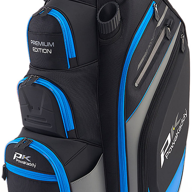 PowaKaddy Premium Edition Cart Bag Black Gun Metal Blue