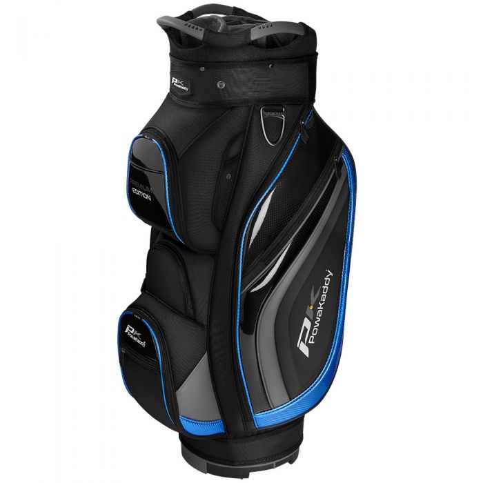 PowaKaddy Premium Edition Golf Cart Bag - Black/Gun Metal/Blue