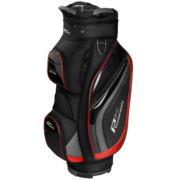 PowaKaddy Premium Edition Golf Cart Bag - Black/Gun Metal/Red
