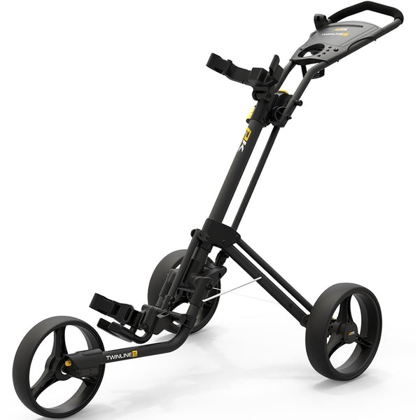 PowaKaddy Twinline 5 Lite 3-Wheel Push Trolley - Matte Black