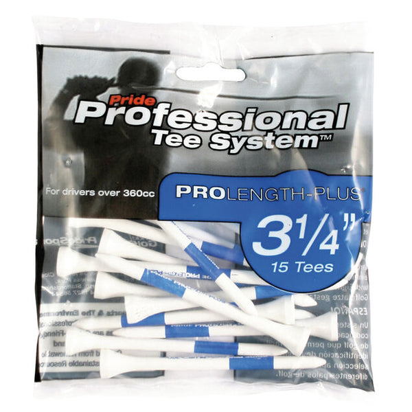 Pride Pro Length-Plus 3.25" Tees (Pack of 15) - Blue