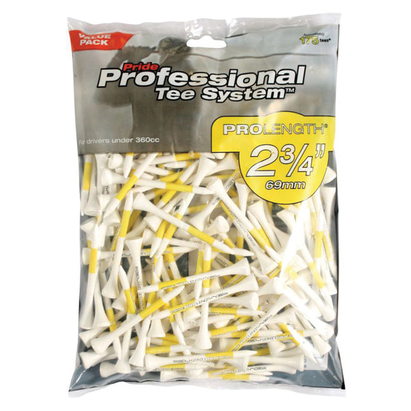 Pride Pro Length 2.75" Tees Value Pack (Pack of 175) - Yellow