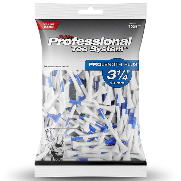 Pride Pro Length Plus 3.25" Tees (Pack of 135) - Blue