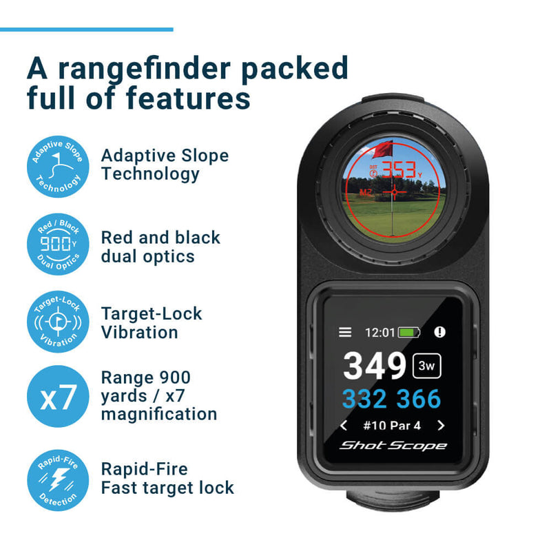 Shot Scope PRO LX+ Laser Rangefinder and H4 Handheld GPS - Grey