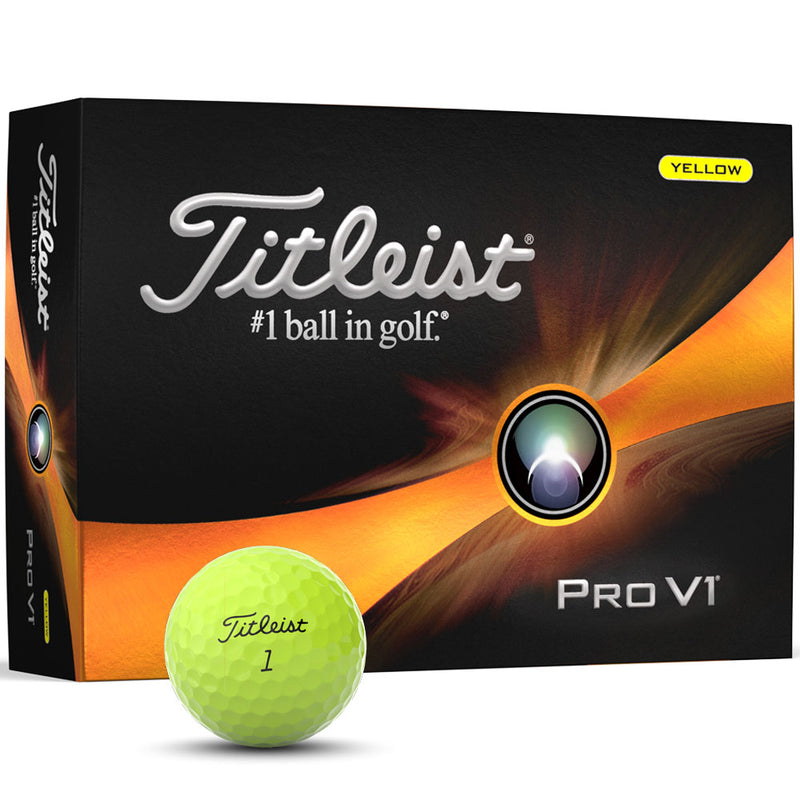 Titleist Pro V1 Golf Balls - Yellow - 12 Pack