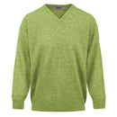 ProQuip Lambswool Water Repellent V Neck Golf Sweater - Kiwi Green