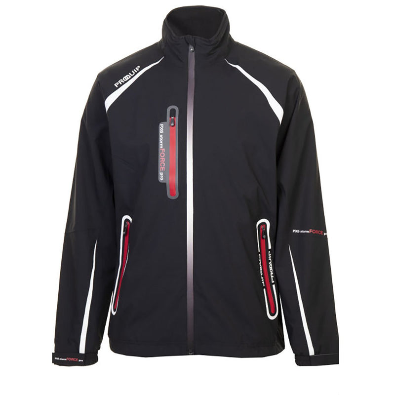 Proquip Stormforce Px6 Pro Waterproof Golf Jacket - Black/Red