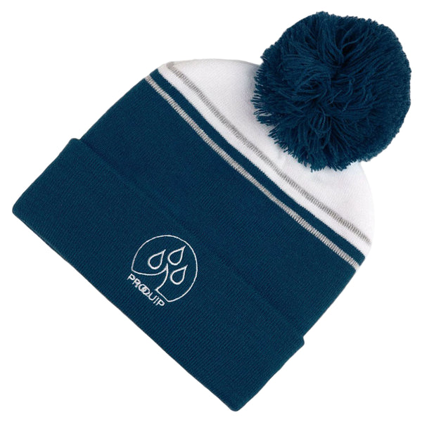 ProQuip Bobble Hat Fleece Lined - Navy/White