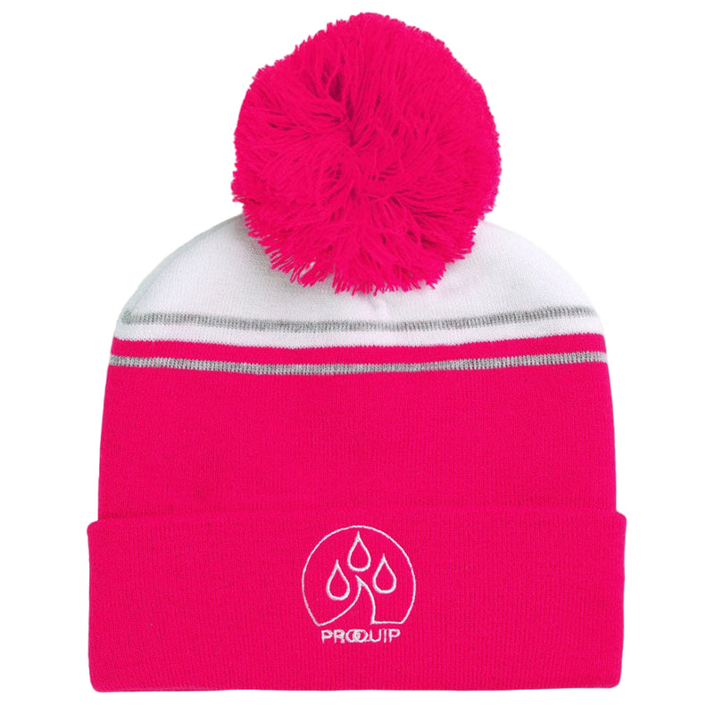 ProQuip Bobble Hat Fleece Lined - Pink/White