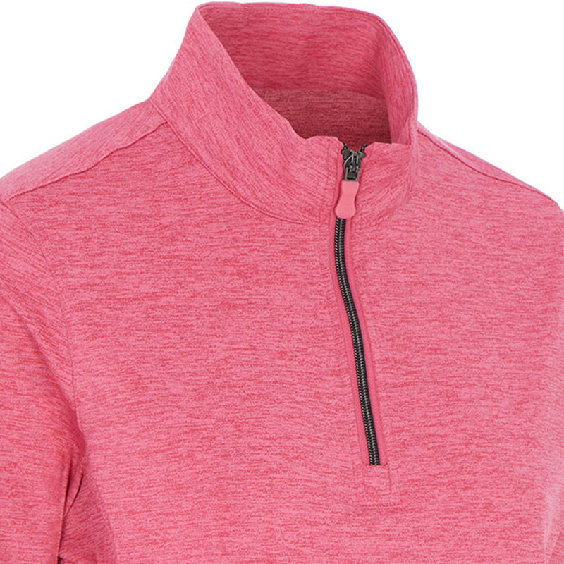 ProQuip Ladies Emma Melange 1/4 Zip Pullover - Shocking Pink