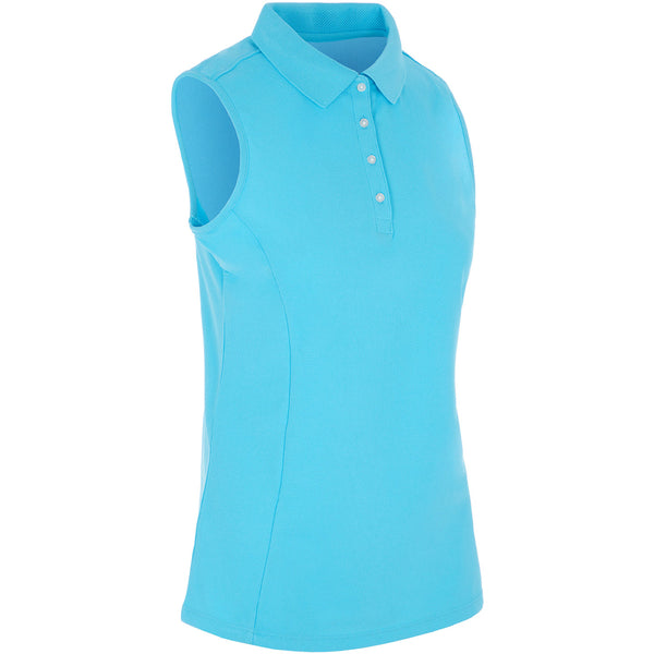 ProQuip Ladies Pro Tech Sleeveless Polo Shirt - Azure Blue
