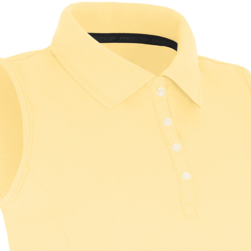 ProQuip Ladies Pro Tech Sleeveless Polo Shirt - Canary Yellow