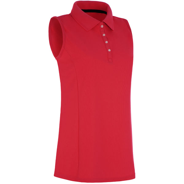 ProQuip Ladies Pro Tech Sleeveless Polo Shirt - Crimson