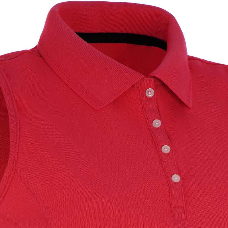 ProQuip Ladies Pro Tech Sleeveless Polo Shirt - Crimson