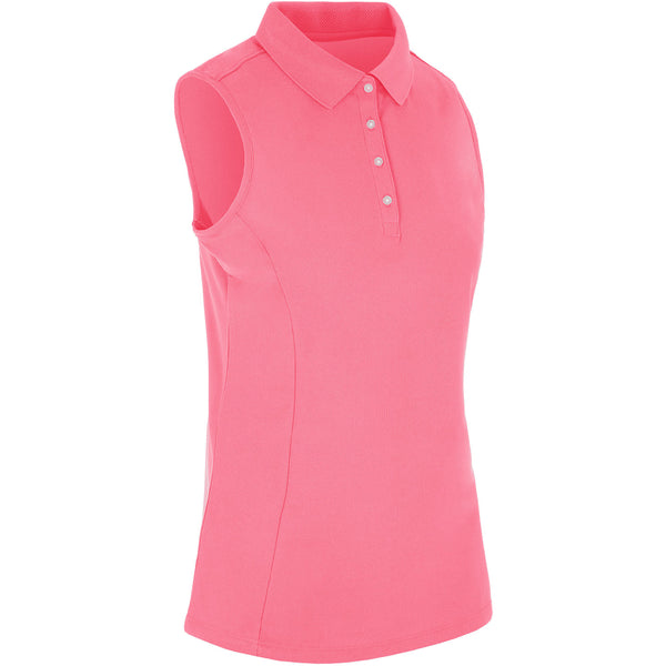 ProQuip Ladies Pro Tech Sleeveless Polo Shirt - Shocking Pink