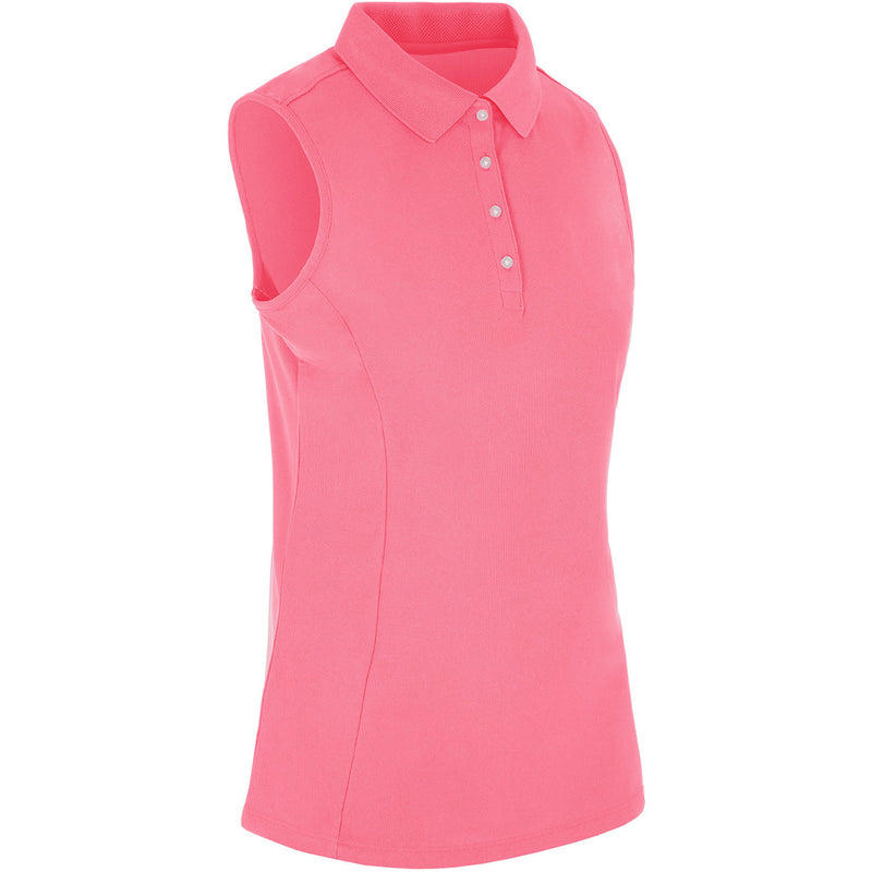 ProQuip Ladies Pro Tech Sleeveless Polo Shirt - Shocking Pink
