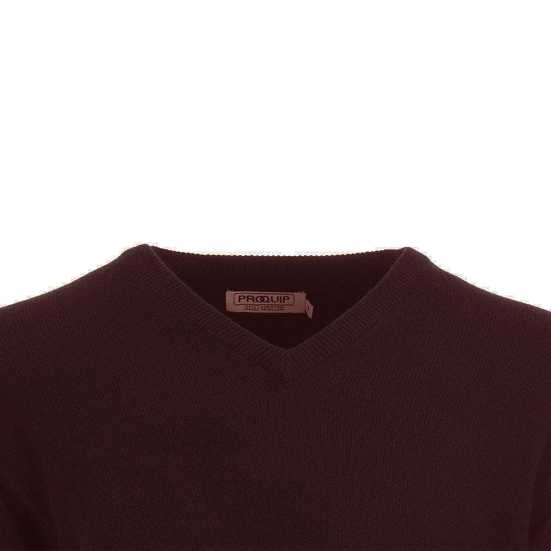 ProQuip Lambswool Water Repellent V Neck Golf Sweater Bordeaux